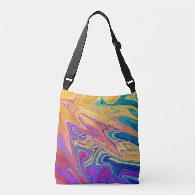 Colourful abstract pattern crossbody bag (Front)
