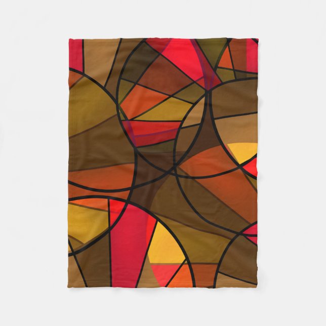Colourful abstract pattern fleece blanket (Front)