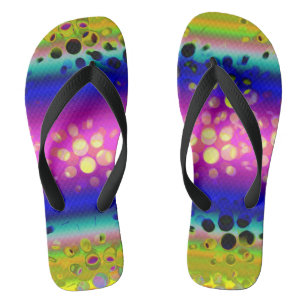 Colourful Abstract Pattern Flip Flops