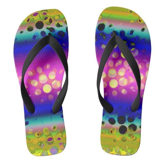 Colourful Abstract Pattern Flip Flops (Footbed)