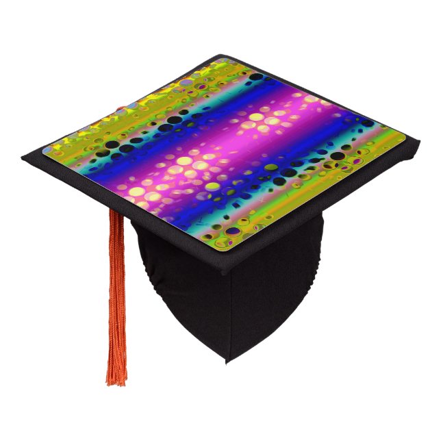 Colourful Abstract Pattern Graduation Cap Topper (Angled)