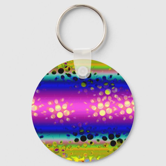 Colourful Abstract Pattern Keychain (Front)