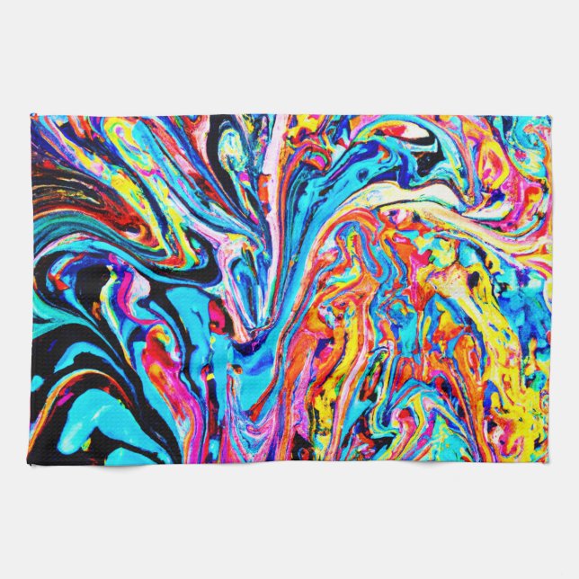 Colourful Abstract Pattern Kitchen Towel (Horizontal)