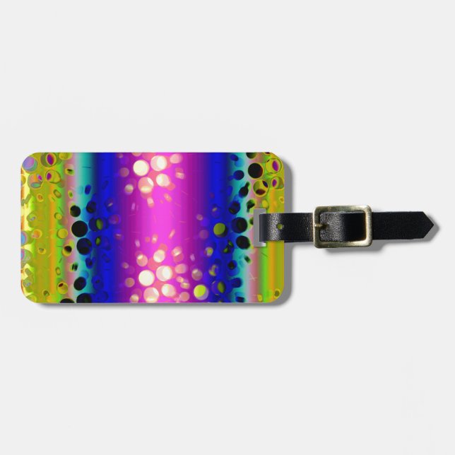 Colourful Abstract Pattern Luggage Tag (Front Horizontal)