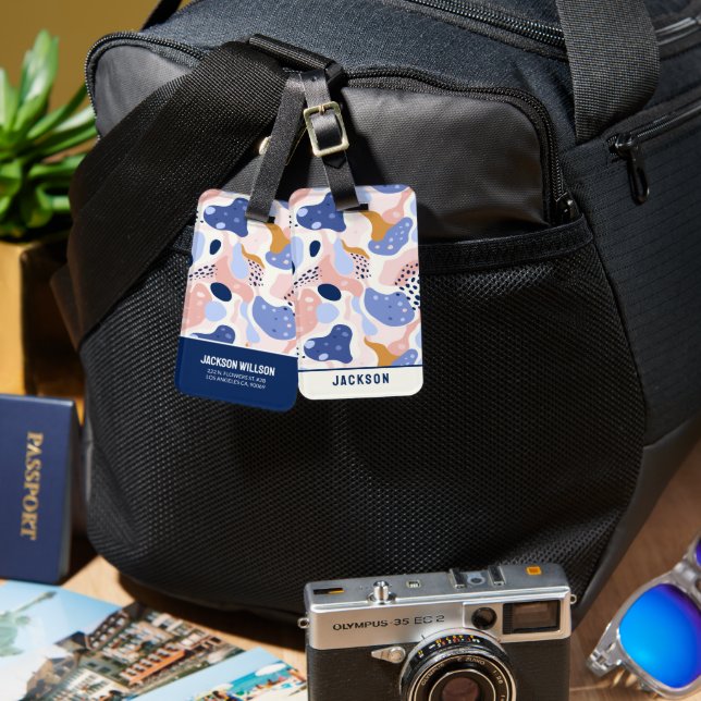 Colourful Abstract Pattern Luggage Tag (Front & Back)