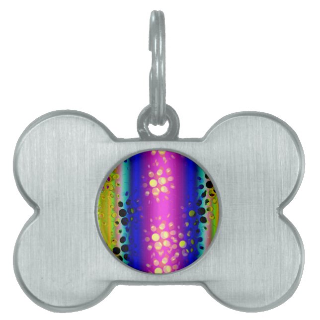 Colourful Abstract Pattern Pet ID Tag (Front)