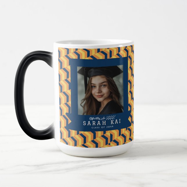 Colourful Abstract Pattern Phd Grad Magic Mug (Left)