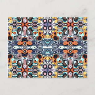 Colourful Abstract Pattern Postcard