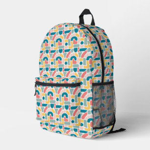Colourful Abstract Pattern Printed Backpack