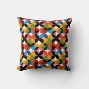 Colourful Abstract Pattern RETRO Mid Century Moder Throw Pillow