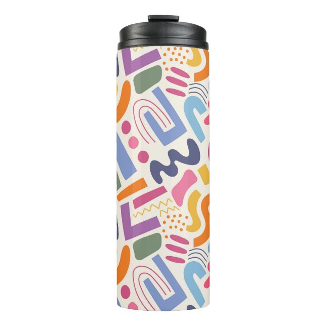 Colourful Abstract Pattern Thermal Tumbler (Front)