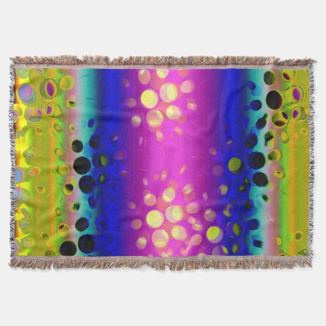 Colourful Abstract Pattern Throw Blanket (Front)