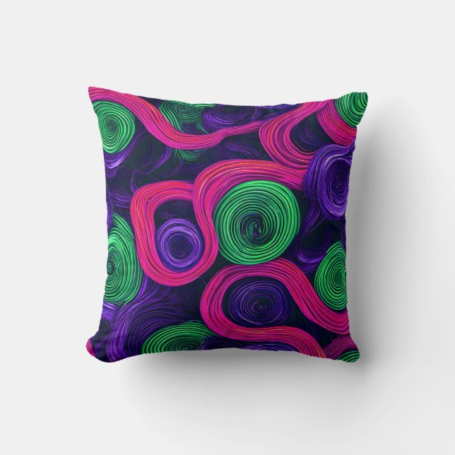 Colourful Abstract Pattern Throw Pillow (Front)