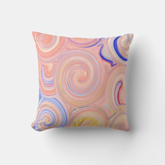 Colourful abstract pattern throw pillow (Front)