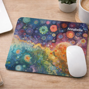 Colourful Abstract Pattern Vibrant Artistic Style Mouse Pad