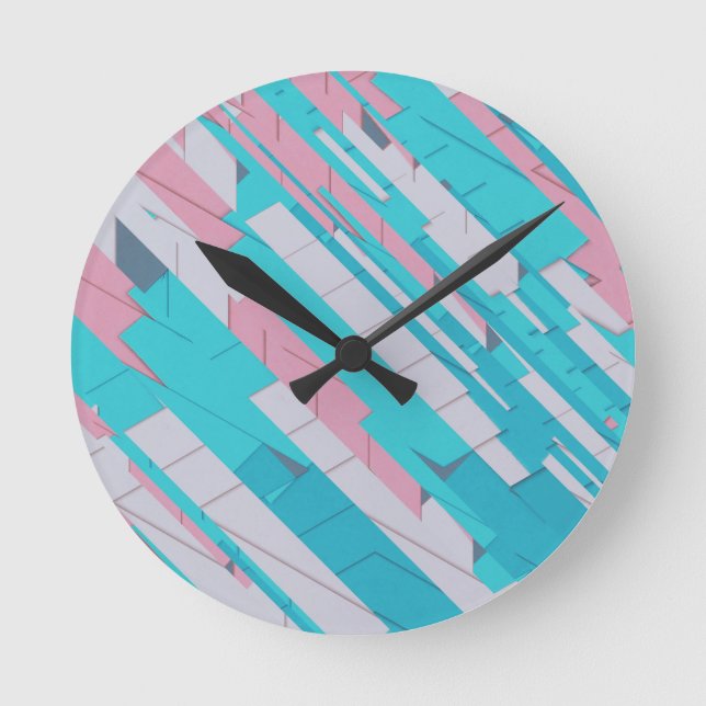 Colourful Abstract pattern Wall Clock (Front)