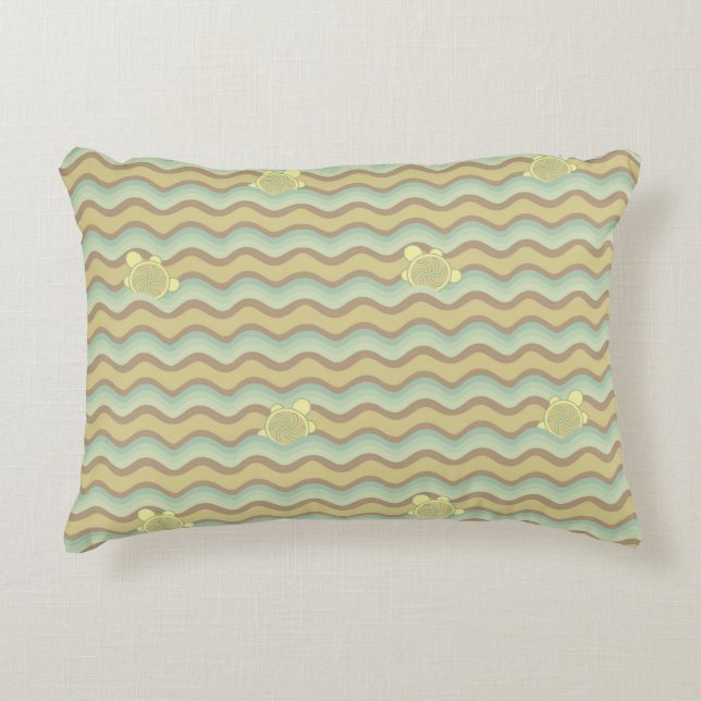 colourful abstract pattern, waves decorative pillow (Front)