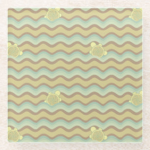 colourful abstract pattern, waves glass coaster