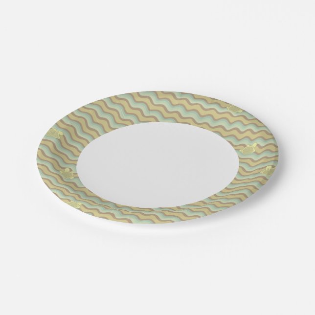 colourful abstract pattern, waves paper plate (Angled)