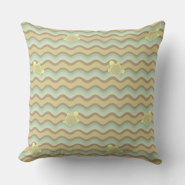 colourful abstract pattern, waves throw pillow (Front)