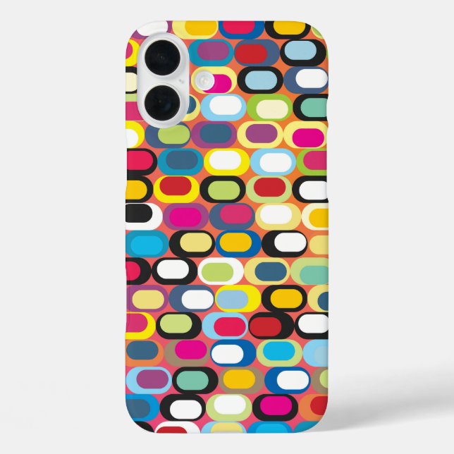 Colourful abstract pattern with rounded rectangles Case-Mate iPhone case (Back)