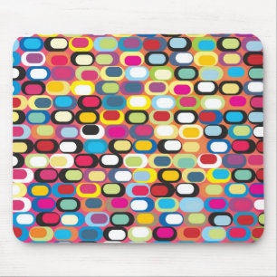 Colourful abstract pattern with rounded rectangles mouse pad
