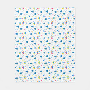 Colourful Abstract Pattern with Trees and Rainbows Fleece Blanket