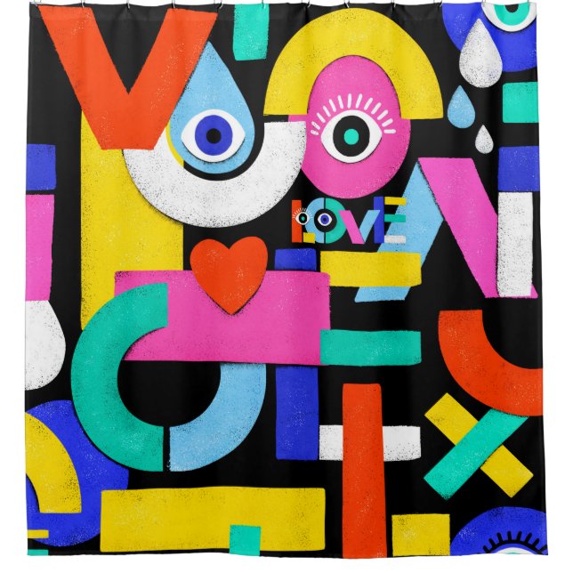 Colourful abstract pattern with word love inside,e (Front)