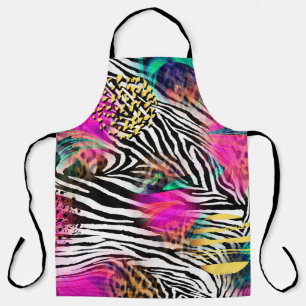 Colourful abstract pattern with zebra textureabstr apron