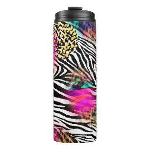 Colourful abstract pattern with zebra textureabstr thermal tumbler