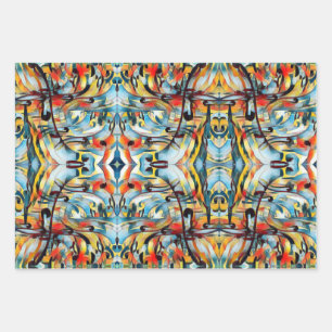 Colourful abstract pattern wrapping paper sheet