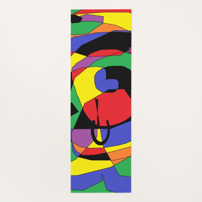 Colourful Abstract Pattern Yoga Mat (Back)