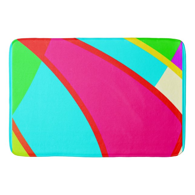 Colourful Abstract Patterns Art Bath Mat (Front)