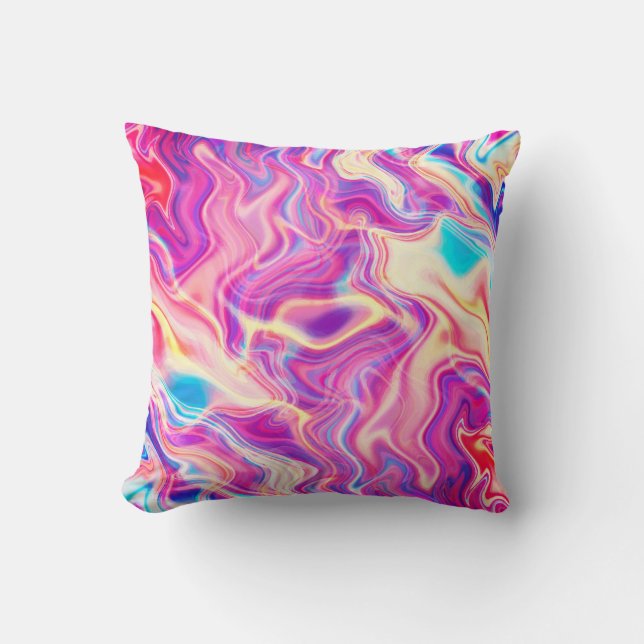Colourful Abstract Patterns Throw Pillow (Front)