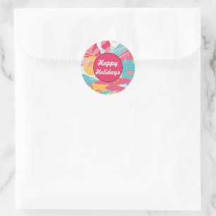 Colourful Abstract Personalized Classic Round Sticker