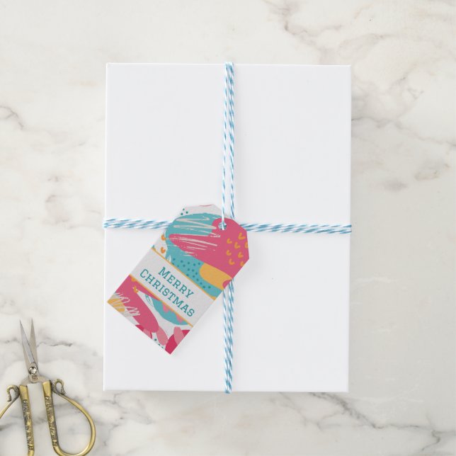 Colourful Abstract Personalized Gift Tag (With Twine)