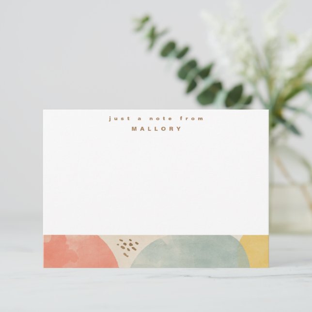 Colourful Abstract Personalized Name Note Card (Standing Front)