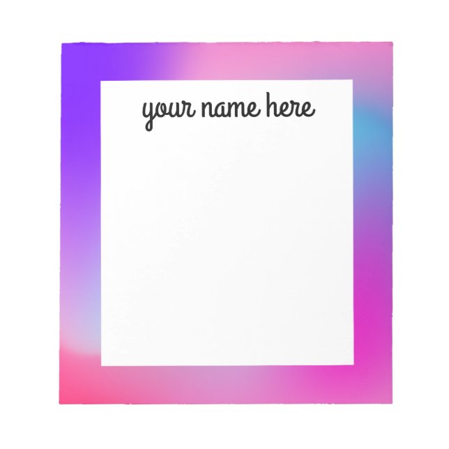 Colourful Abstract Personalized Notepad (Front)