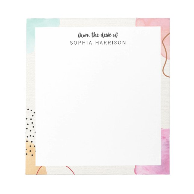 Colourful Abstract Personalized Notepad (Front)