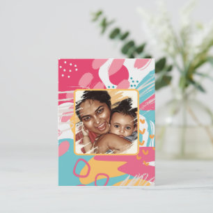 Colourful Abstract Personalized Photo Postcard