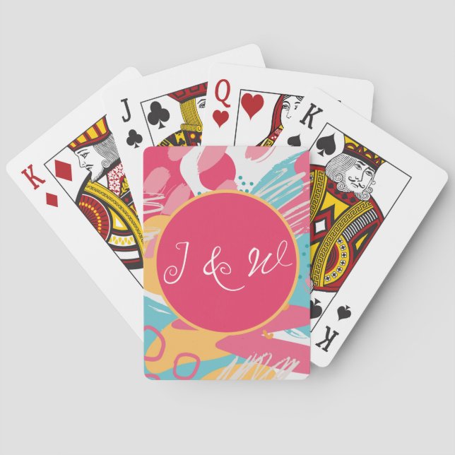 Colourful Abstract Personalized Playing Cards (Back)