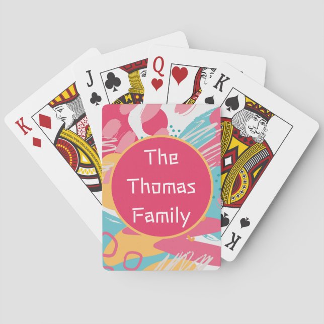 Colourful Abstract Personalized Playing Cards (Back)