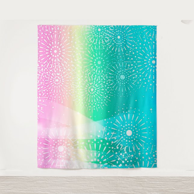 Colourful Abstract Photo Backdrop Tapestry (Front)