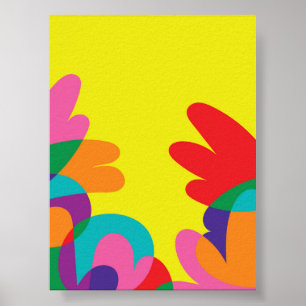 Colourful Abstract Plant Illustration – Vibrant Bo Poster