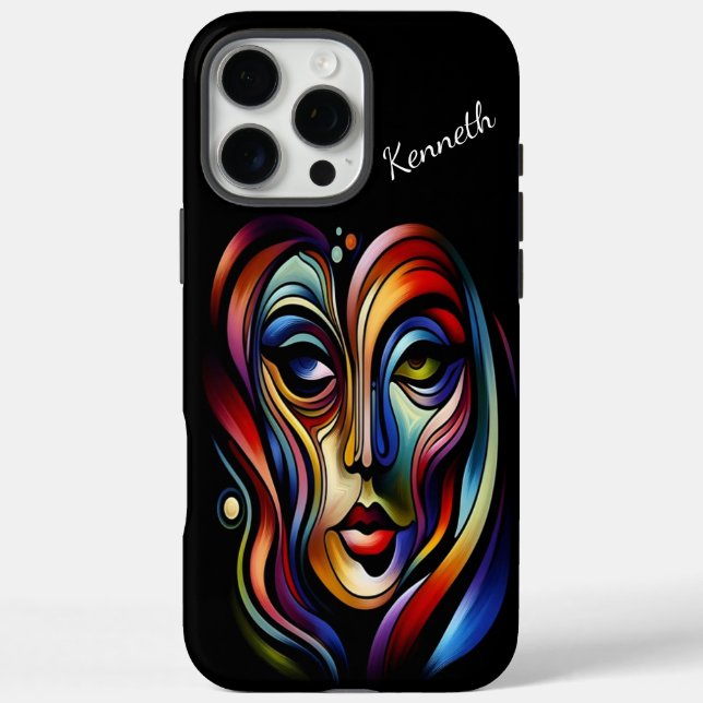 Colourful Abstract Portrait Of A Woman Case-Mate iPhone Case (Back)