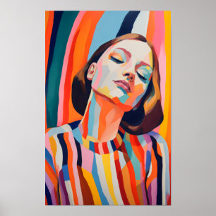 Colourful Abstract Portrait of a Woman Poster