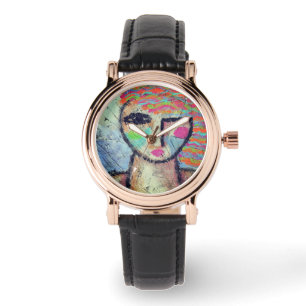 Colourful Abstract Portrait of a Woman Watch