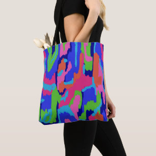 Colourful Abstract Print in Retro Colours  Tote Bag