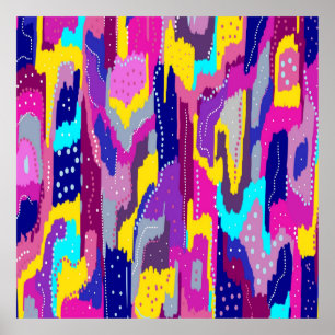Colourful Abstract Print with Fun Dots 