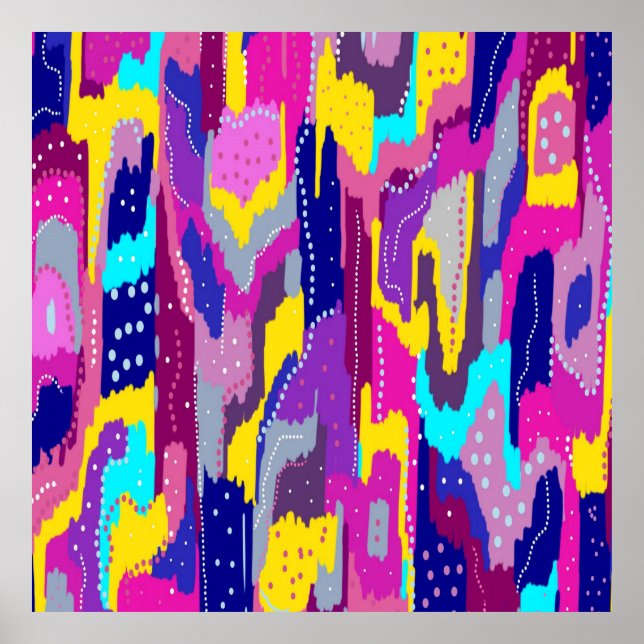 Colourful Abstract Print with Fun Dots  (Front)